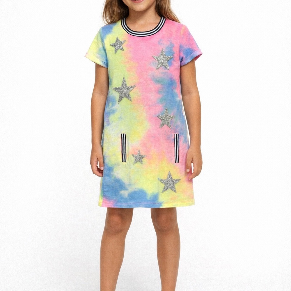MIA Multicolor Tie-Dye Dress with crystal stars size M